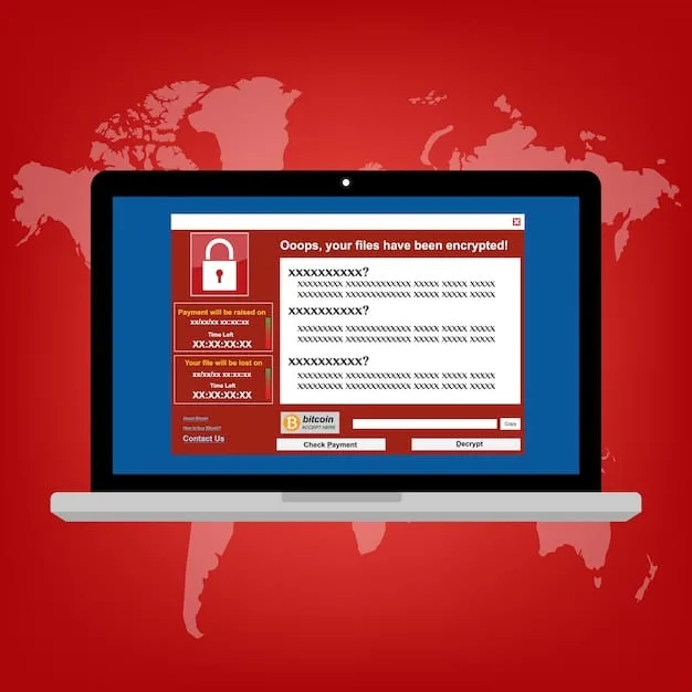 A computer screen displaying a fake bank email with several red flags highlighted, such as poor grammar, a suspicious link, and an urgent request for information. The color scheme is alarming with bright reds and oranges.