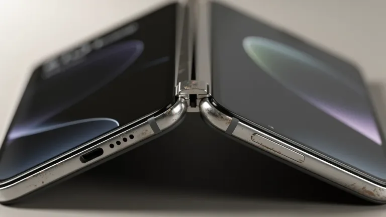 Google Pixel 9 Pro Fold hinge and display crease after extensive folding