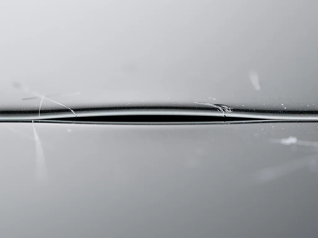 Close-up of Google Pixel 9 Pro Fold inner display crease after 10,000 folds