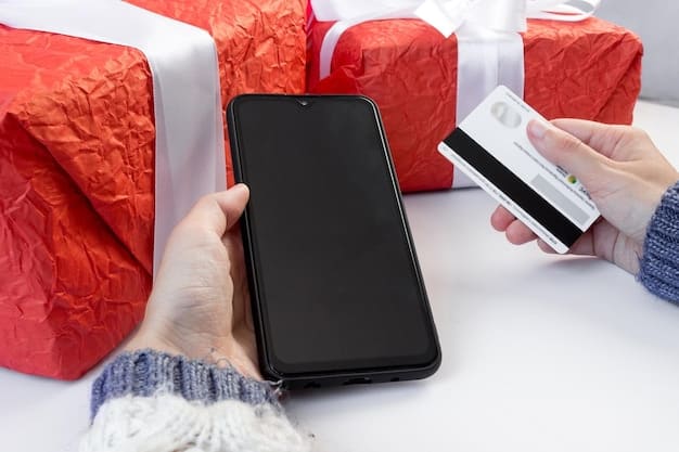 A close-up of a rewards credit card with points displayed on a mobile app, showcasing the convenience of tracking and redeeming loyalty points for online purchases.
