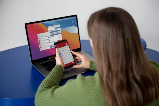 A split-screen showing a shopper using a mobile app on one side and a desktop website on the other, both displaying the same product page but optimized for each device, highlighting the importance of responsive design.
