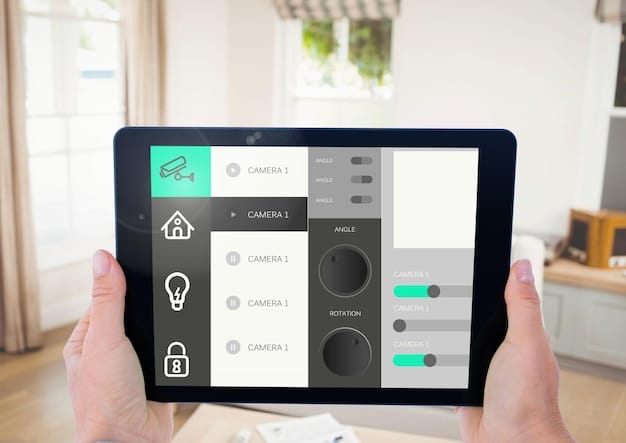 A dashboard of a smart home security app, displaying various system settings, camera feeds, and alert notifications. The interface is clean and intuitive, showcasing the ease of use offered by modern systems.