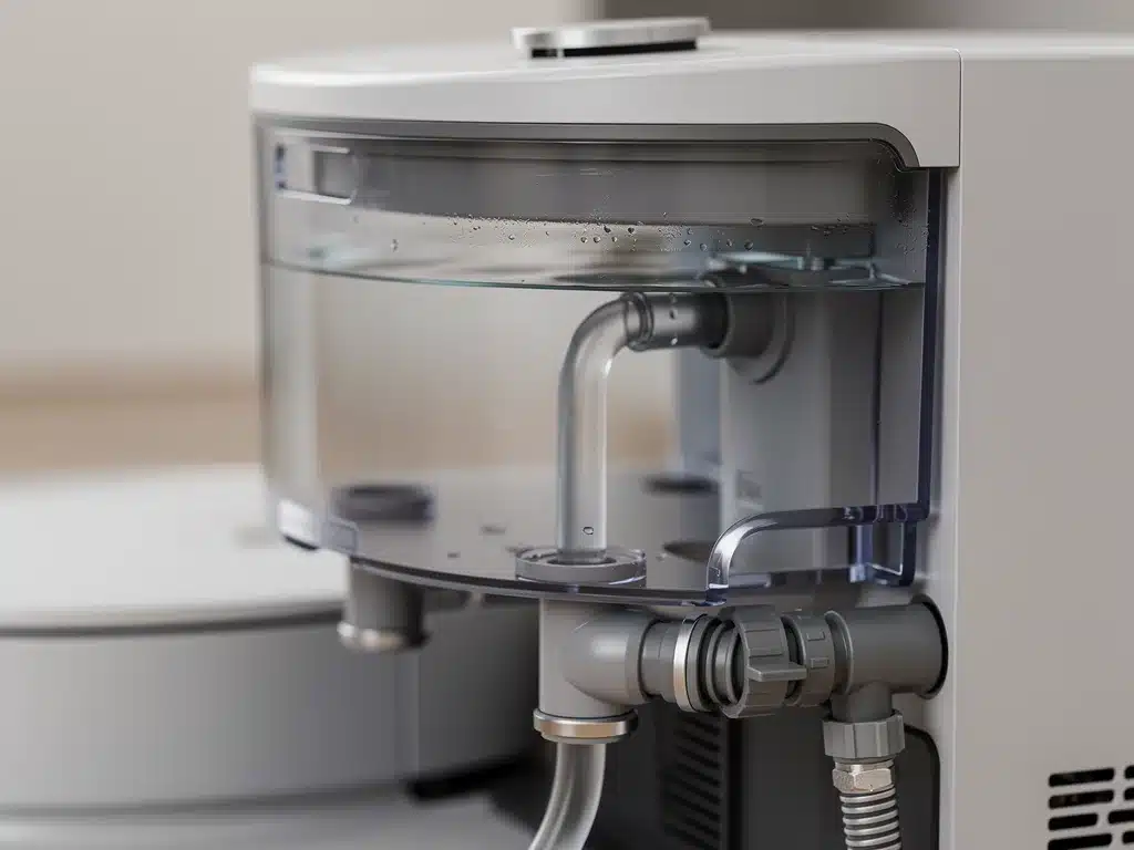 Close-up of Roomba Combo j9+ Auto-Fill Dock water reservoir and storage area
